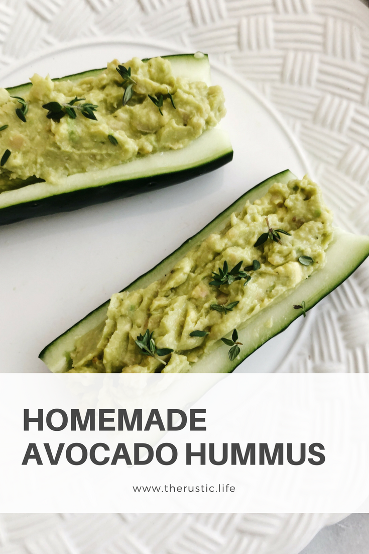 home made avocado hummus